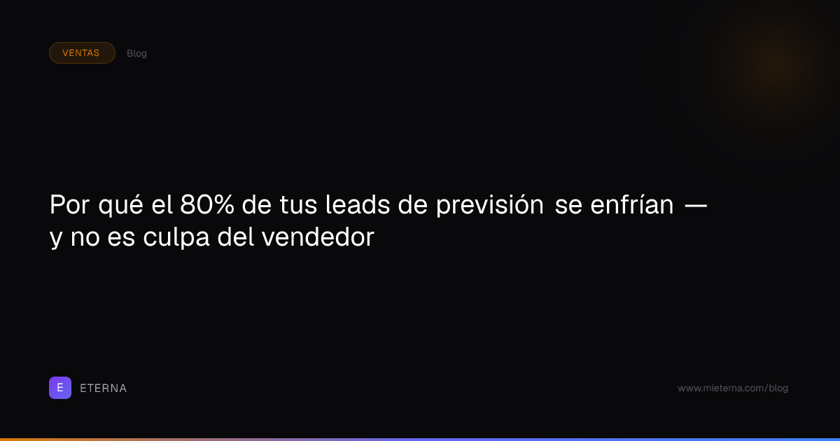 Por qué el 80% de tus leads de previsión se enfrían — y no es culpa del ...